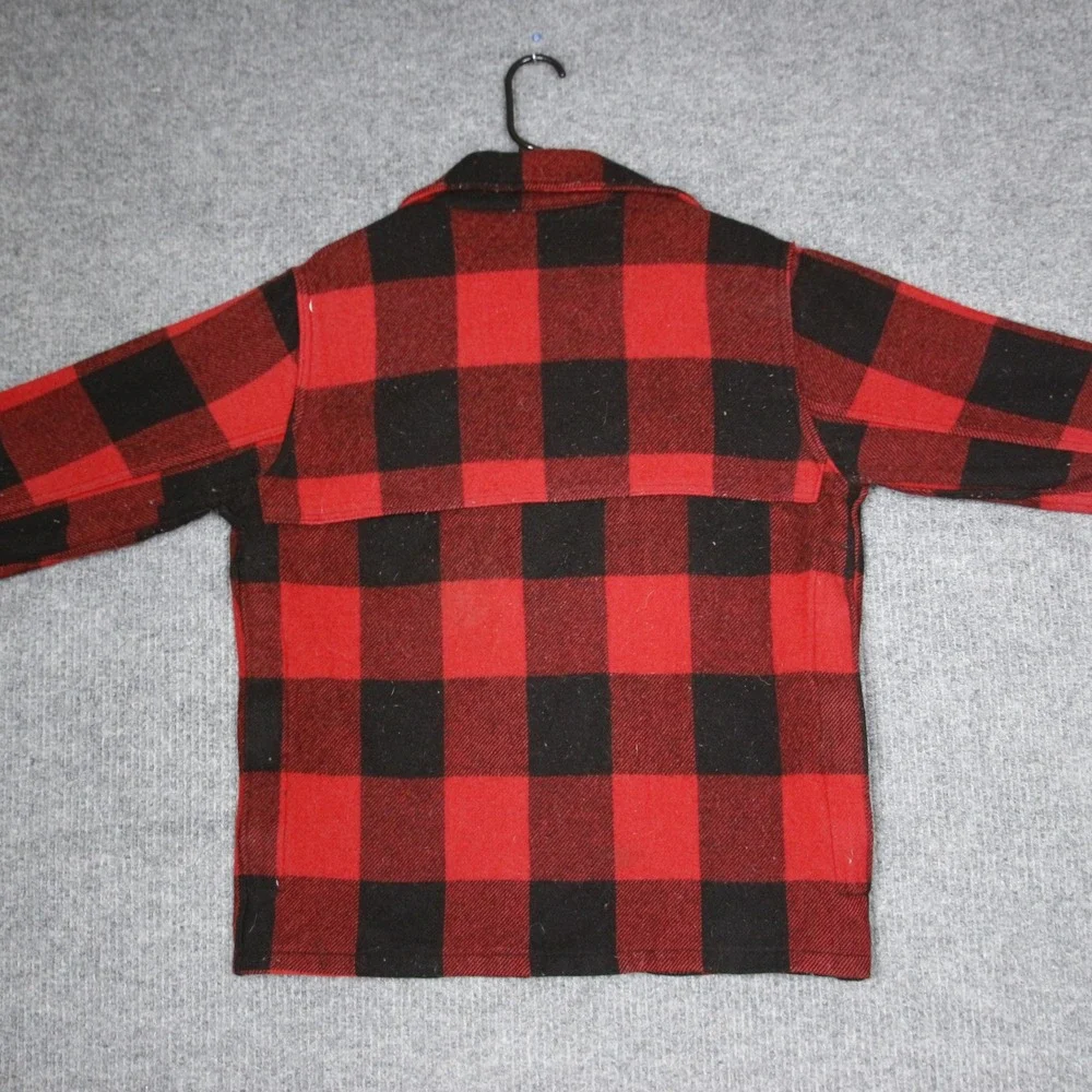 Vintage 50s LL Bean Wool Buffalo Plaid Cruiser Jacket Mens‎ Red Black Full Zip